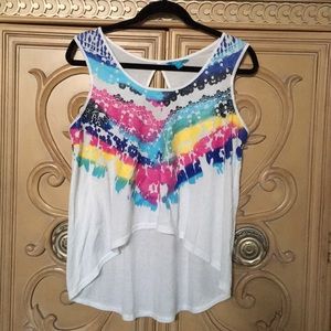 🦋 Lamour bright colored hi low tank nwot Xl